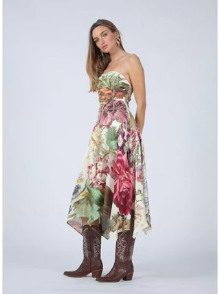 JOSEPHINE STRAPLESS MIDI DRESS