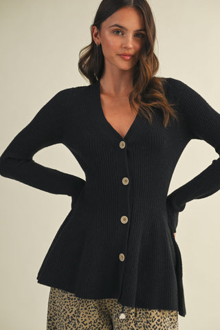 Experience figure-flattering elegance with STMT Boutique's V Neck Hourglass Sweater Cardigan