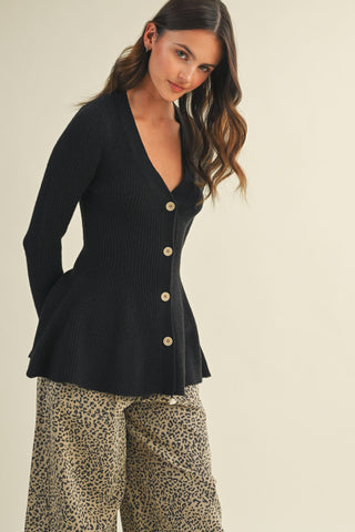 The V Neck Hourglass Sweater Cardigan is ideal for business meetings