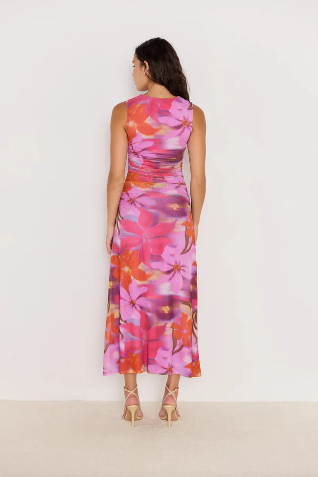 sierra mesh midi dress front view chic elegant design