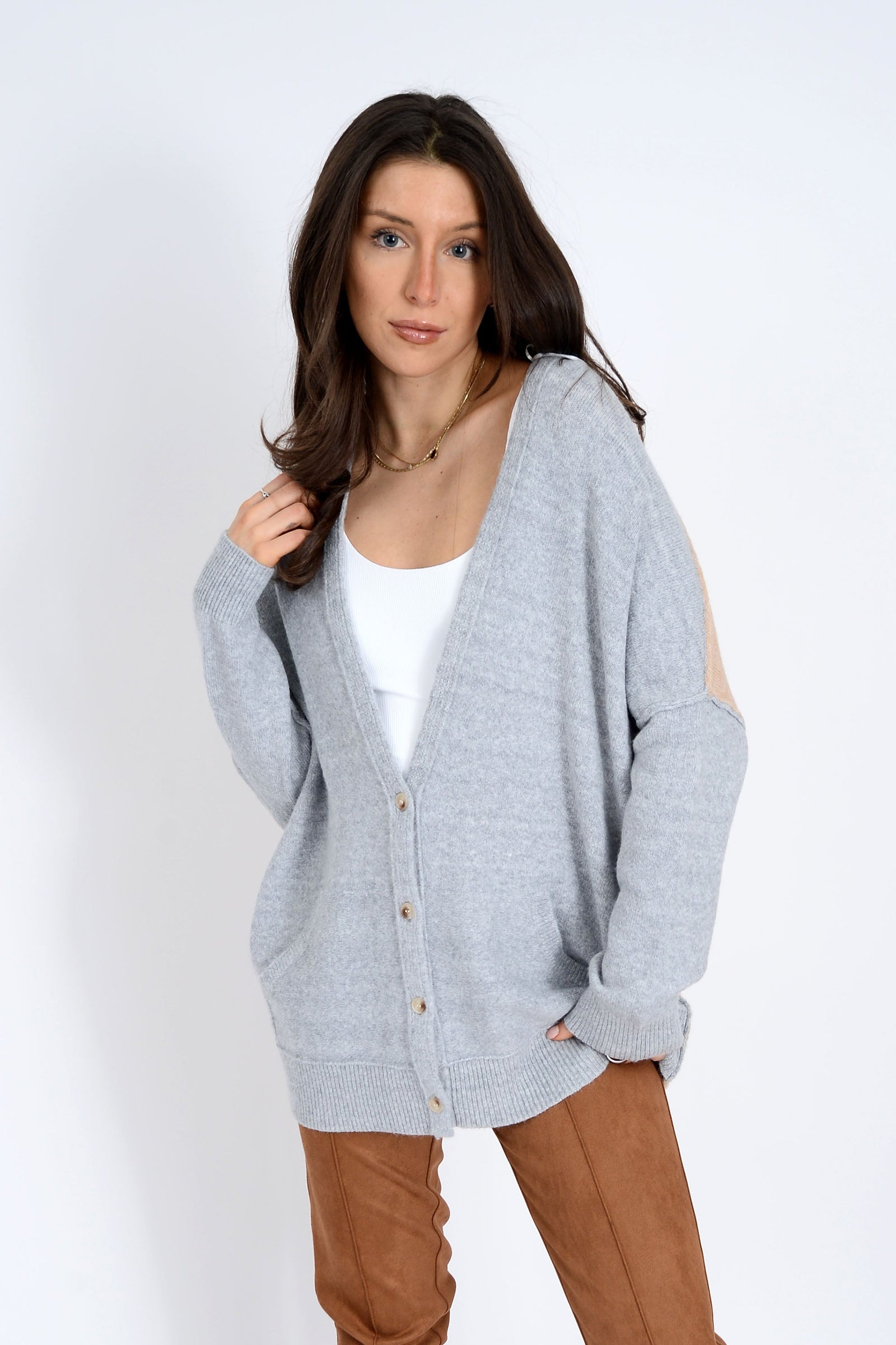 ELMA LONG SLEEVE V-NECK CARDIGAN