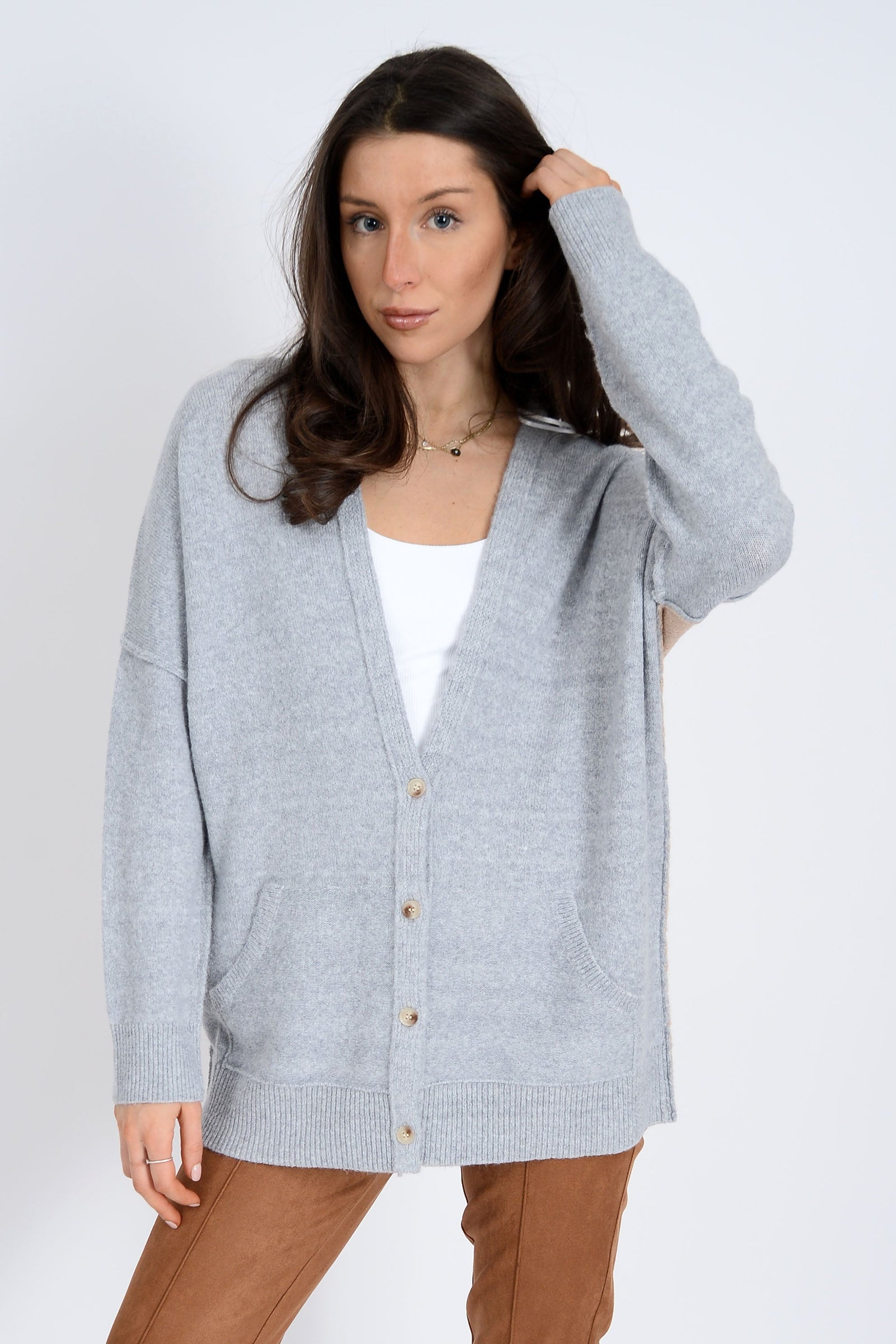 ELMA LONG SLEEVE V-NECK CARDIGAN