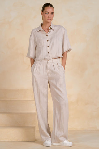 MONTAUK HIGH WAIST PLEATED TROUSERS