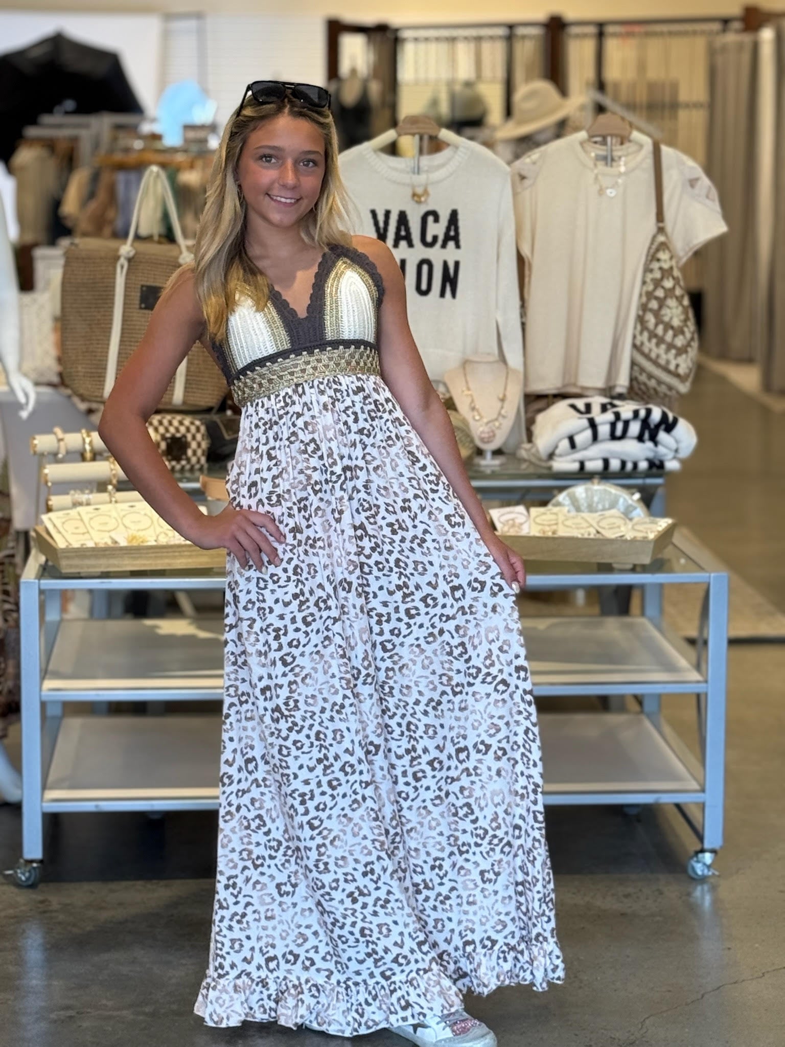 CROCHET DETAIL MAXI DRESS