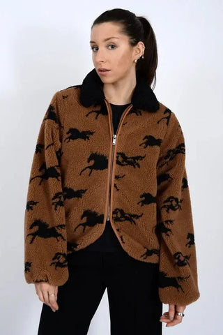 JOLINE SHERPA ZIP FRONT JACKET