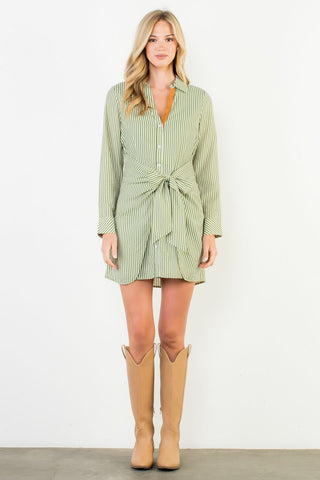 AVA LONG SLEEVE STRIPED DRESS