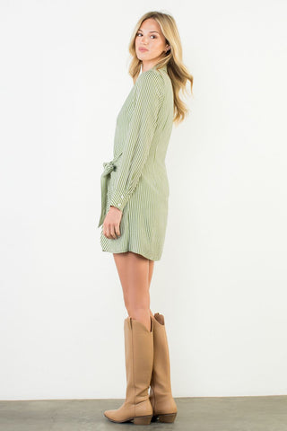 AVA LONG SLEEVE STRIPED DRESS