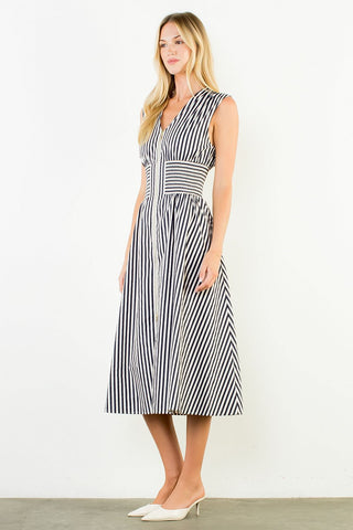 HARBOR STRIPE MIDI DRESS
