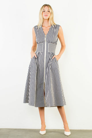 HARBOR STRIPE MIDI DRESS