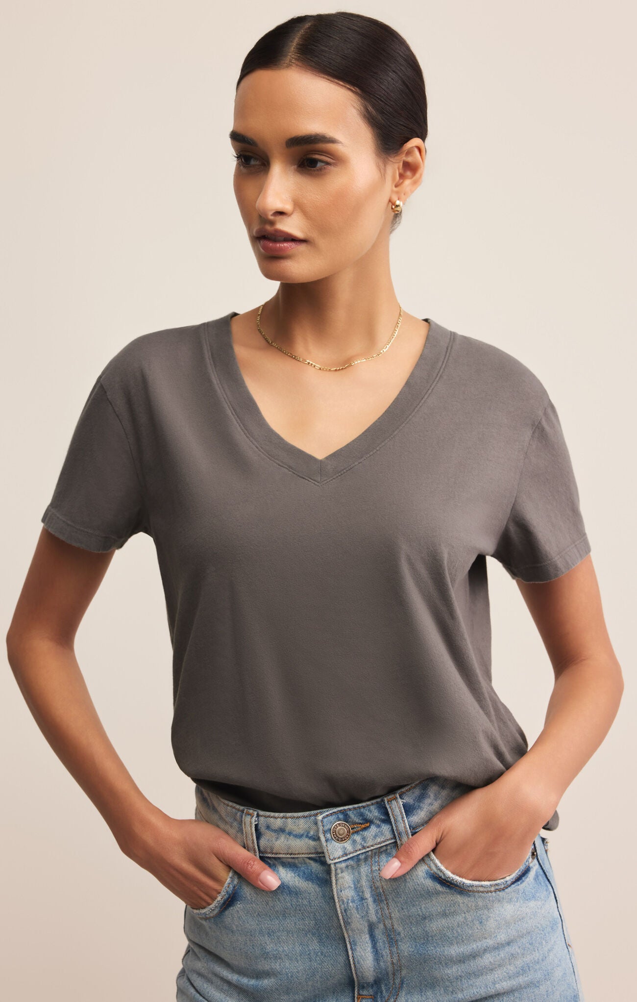 Perfect summer-ready outfit featuring WEEKDAYS V-NECK TEE