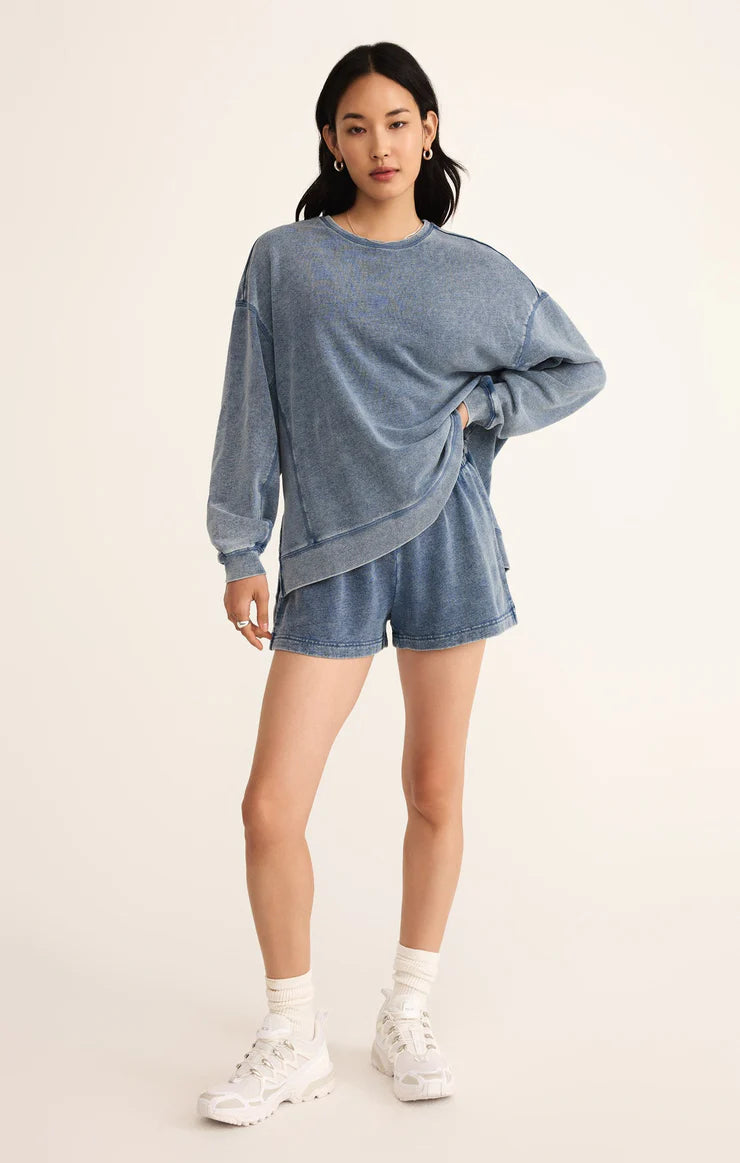 Minimal casual outfit featuring WEEKENDER KNIT DENIM SHORT