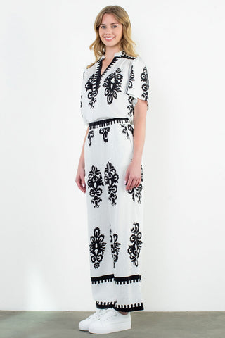 Minimal chic outfit featuring WIDE LEG PRINT PANTS
