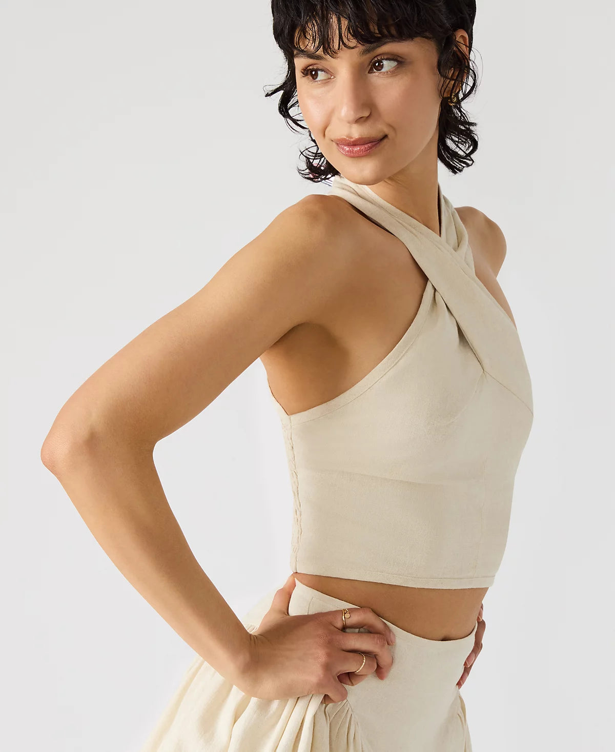 Chic summer styling featuring WINNIE TOP with tailored trousers